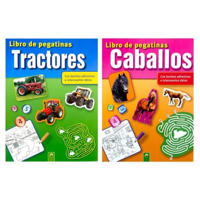 LIBRO DE PEGATINAS PACK X2 (TRACTORES / CABALLOS)