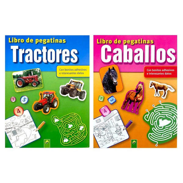 LIBRO DE PEGATINAS PACK X2 (TRACTORES / CABALLOS)