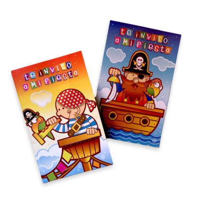 BLISTER 10 INVITACION FIESTA PIRATA