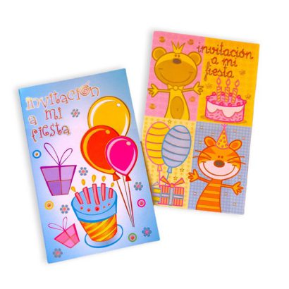BLISTER 10 INVITACION FIESTA GLOBOS