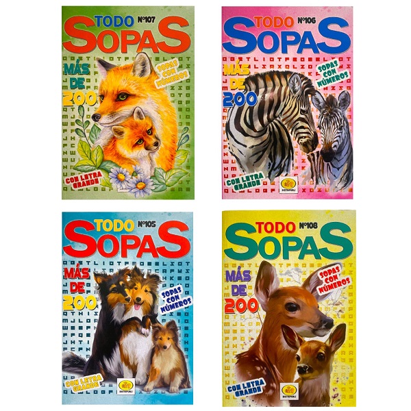 SOPAS DE LETRAS 164 PAG (4 TITULOS)