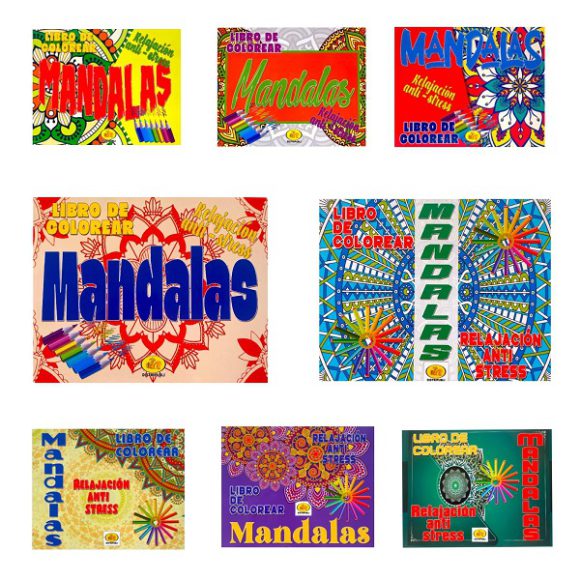 MANDALAS LIBRO DE COLOREAR RELAJACION ANTIVARIOS AUTORESESTRES 8 TITULOS