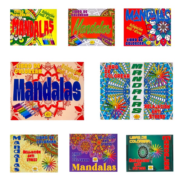 MANDALAS LIBRO DE COLOREAR RELAJACION ANTIVARIOS AUTORESESTRES 8 TITULOS