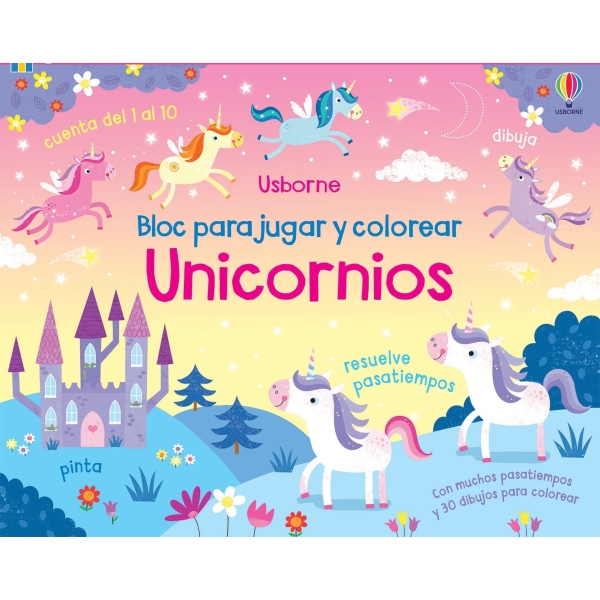 UNICORNIOS BLOC PARA JUGAR Y COLOREAR