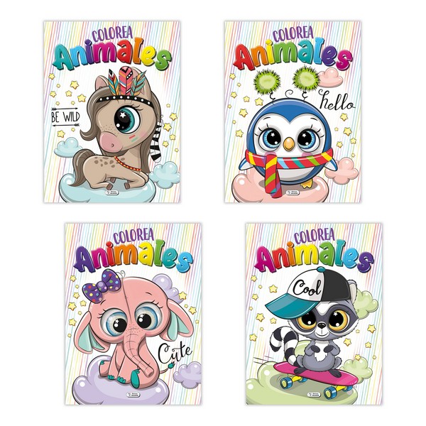 COLOREA ANIMALES GLITTER 4 TIT