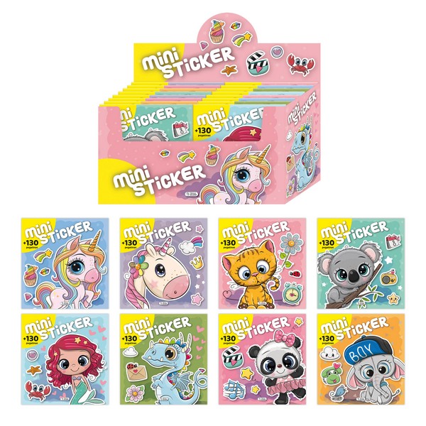 MINI STICKER LIBRO PARA COLOREAR CON PEGATINAS 8 TIT