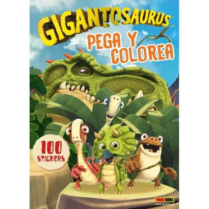 GIGANTOSAURUS PEGA Y COLOREA LIBRO DE PEGATINAS