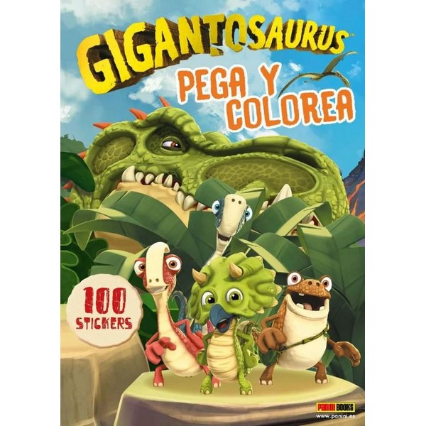 GIGANTOSAURUS PEGA Y COLOREA LIBRO DE PEGATINAS