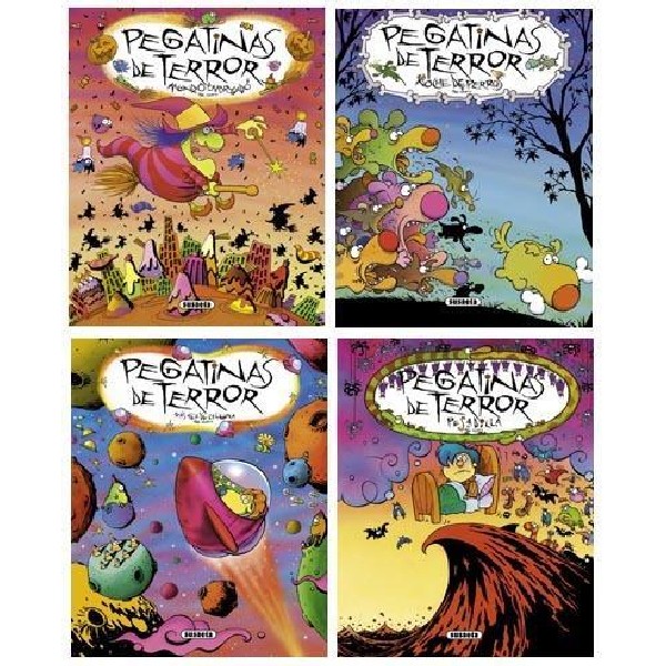 PEGATINAS DE TERROR 4 TITULOS