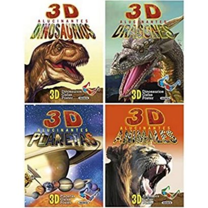 3D ALUCINANTES 4 TIT. (PLANETAS/ANIMALES/DRAGONES/DINOSAURIOS)
