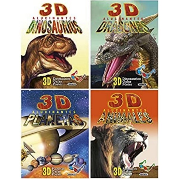 3D ALUCINANTES 4 TIT. (PLANETAS/ANIMALES/DRAGONES/DINOSAURIOS)