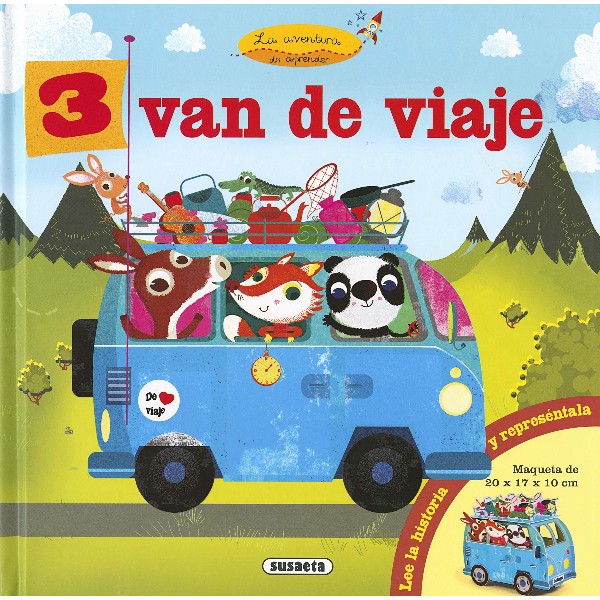 3 VAN DE VIAJE COL PANDA ZORRO Y BURRO
