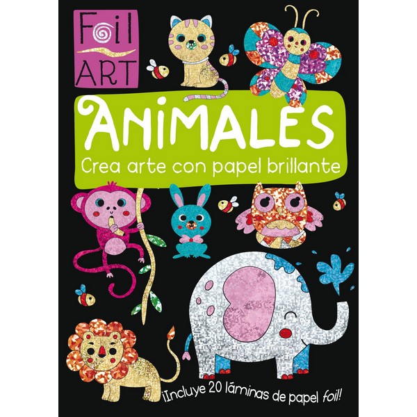 ANIMALES CREA ARTE CON PAPEL BRILLANTE