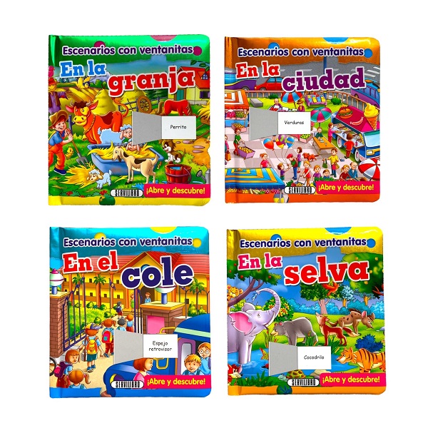 COLECCION ESCENARIOS CON VENTANITAS 4 TITULOS