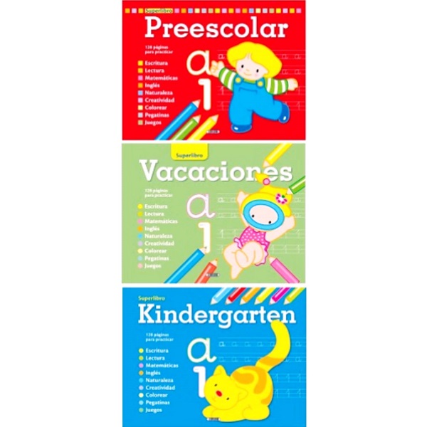 SUPERLIBRO KINDER VACACIONES PREESCOLAR (3MODELOS)