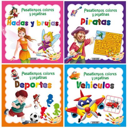 PASATIEMPOS, COLORES Y PEGATINAS (4 TIT.)