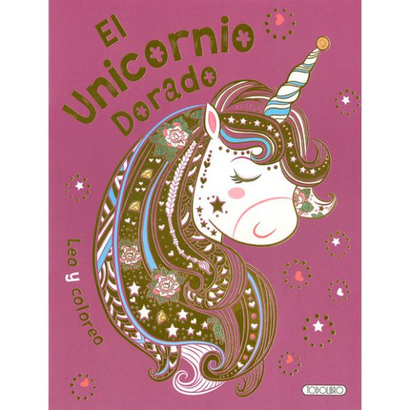 UNICORNIO DORADO LEO Y COLOREO