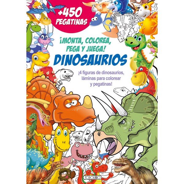 DINOSAURIOS (450 PEGATINAS) ROJO