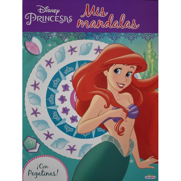 MIS MANDALAS CON PEGATINAS DISNEY PRINCESAS PACK X 2
