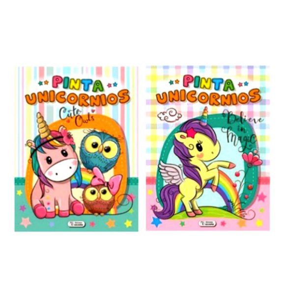 PINTA UNICORNIOS PACKx2 (ROSADO/VERDE)