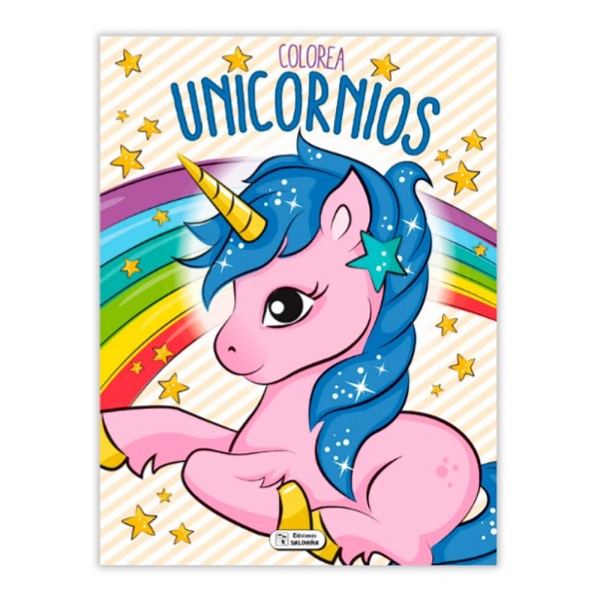 COLOREA UNICORNIOS GLITTER NARANJA