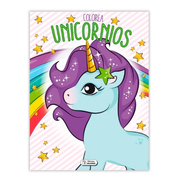 COLOREA UNICORNIOS GLITTER ROSADO