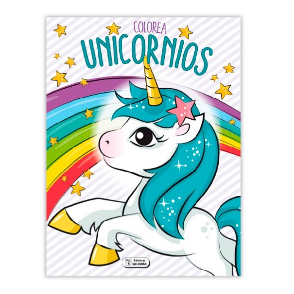 COLOREA UNICORNIOS GLITTER MORADO