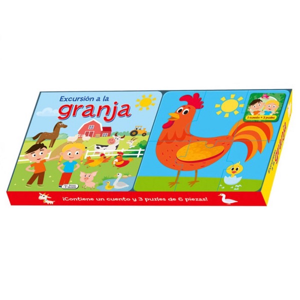 EXCURSION A LA GRANJA LIBRO CARTON CON PUZLES