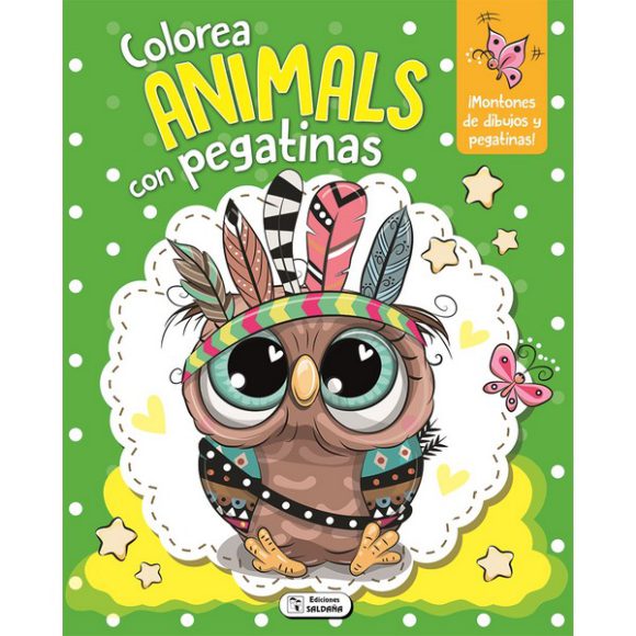 COLOREA ANIMALS CON PEGATINAS BUHO
