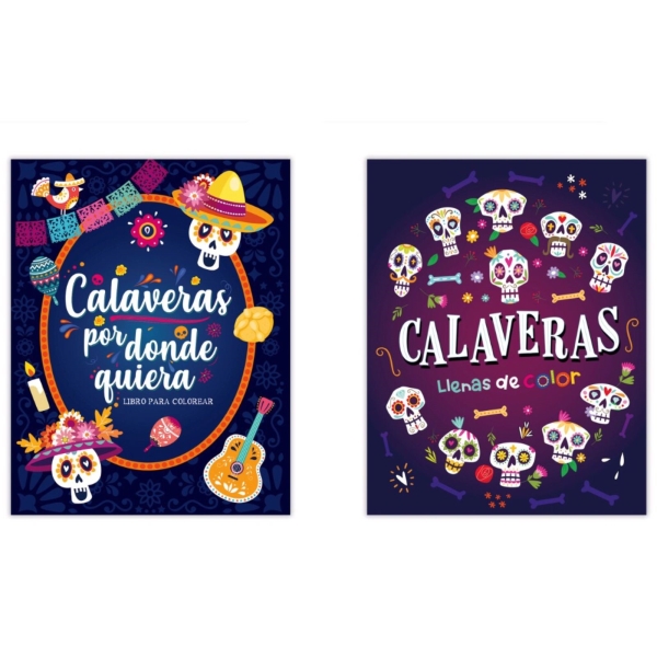 COLECCION COLOREA CALAVERAS Y SKULL (PACKx2)