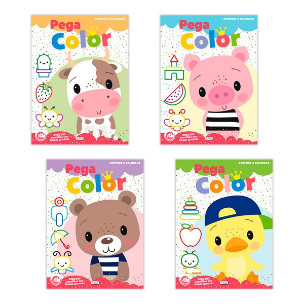 COLECCION PEGA COLOR 4 TIT DIBUJOS SENCILLOS CON LINEAS GRUESAS