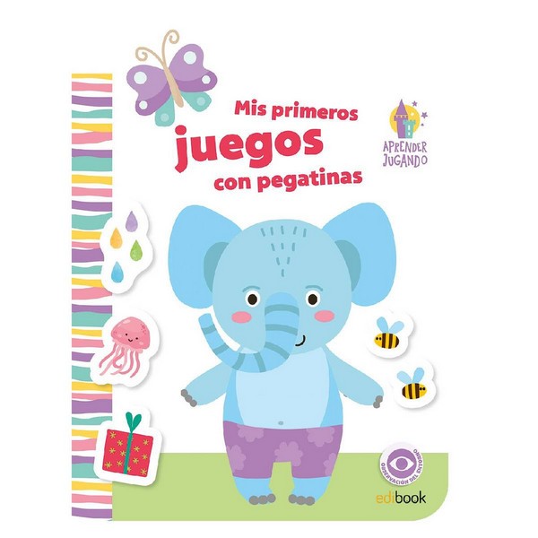 MIS PRIMEROS JUEGOS CON PEGATINAS ELEFANTE APRENDER JUGANDO