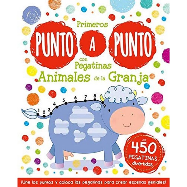 PUNTO A PUNTO CON PEGATINAS ANIMALES DE LA GRANJA