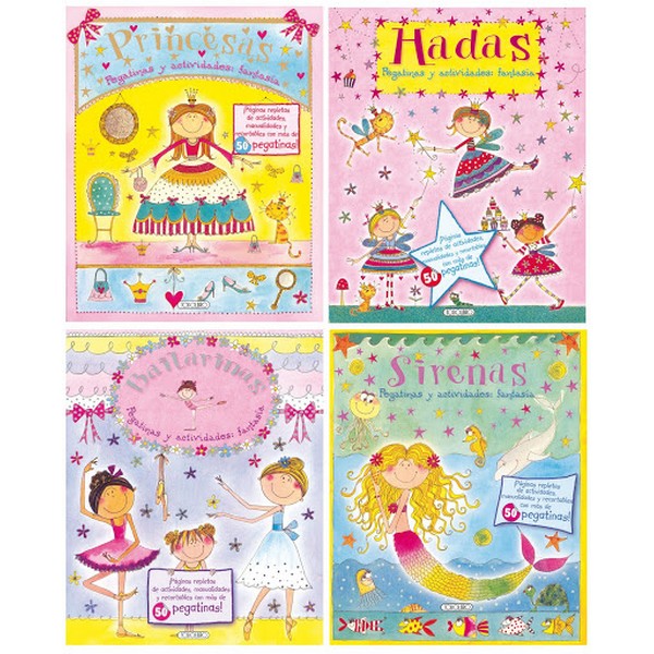 COLECCION PEGATINAS Y ACTIVIDADES FANTASIA (4 TITULOS)