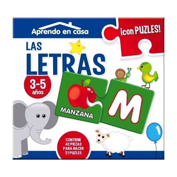 APRENDO EN CASA LAS LETRAS 3VARIOS AUTORES5 AÑOS CON PUZLES 2 PIEZAS