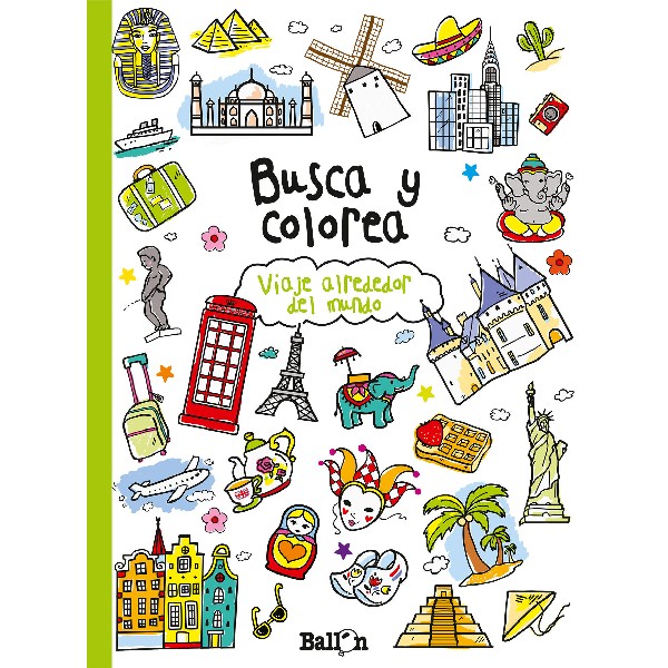 BUSCA Y COLOREA VIAJE ALREDEDOR DEL MUNDO