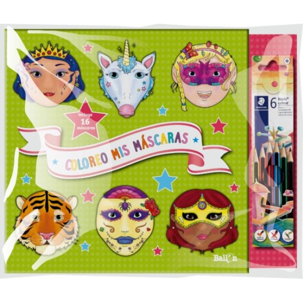 COLOREO MIS MASCARAS VERDE + COLORES