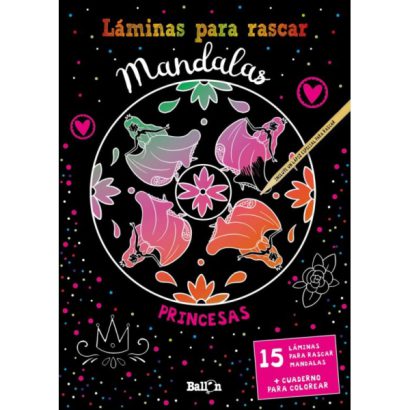 LAMINAS PARA RASCAR MANDALAS PRINCESAS