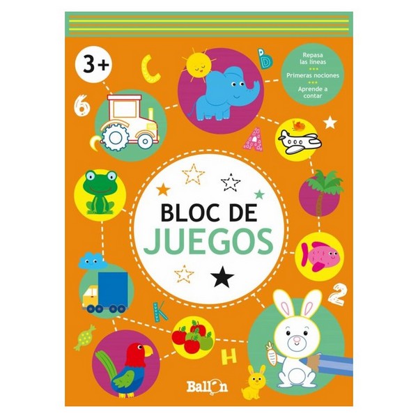 BLOC DE JUEGOS + 3 NARANJA
