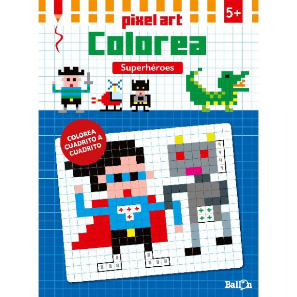 SUPERHEROES PIXEL ART COLOREA
