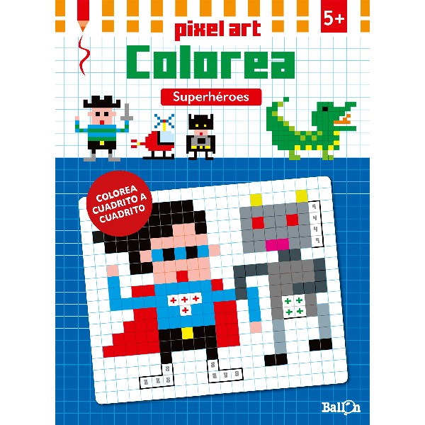 SUPERHEROES PIXEL ART COLOREA