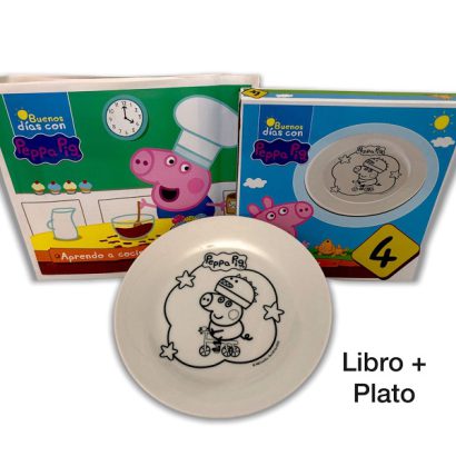 PEPPA PIG APRENDO A COCINAR LIBRO + PLATO