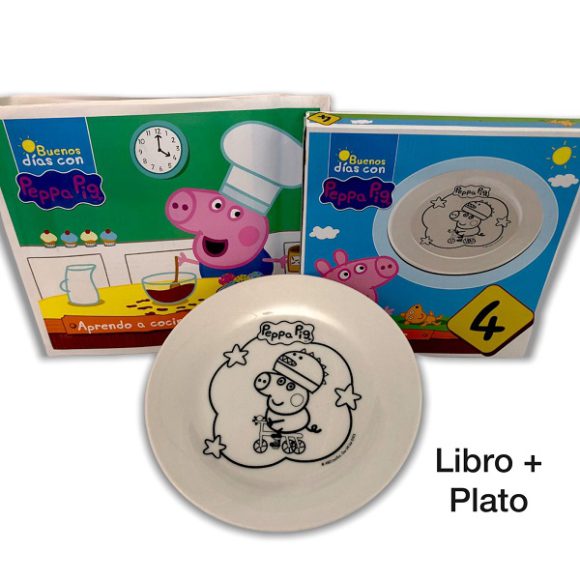 PEPPA PIG APRENDO A COCINAR LIBRO + PLATO